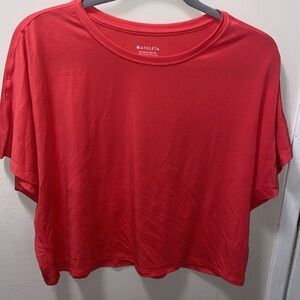 Athleta With Ease Crop Tee size S, cardinal